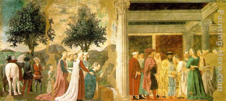 Adoration of the Holy Wood and the Meeting of Solomon and the Queen of Sheba painting - Piero della Francesca Adoration of the Holy Wood and the Meeting of Solomon and the Queen of Sheba art painting